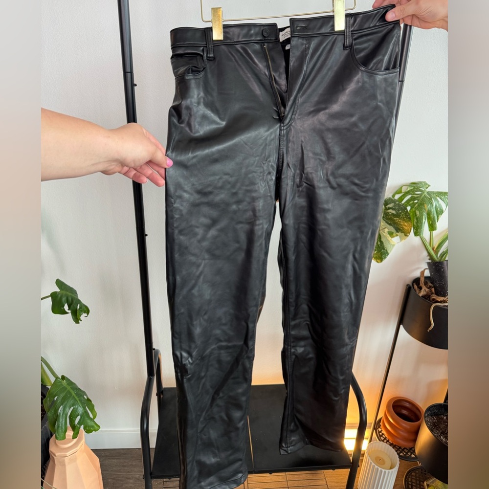 Black Faux Leather Pants